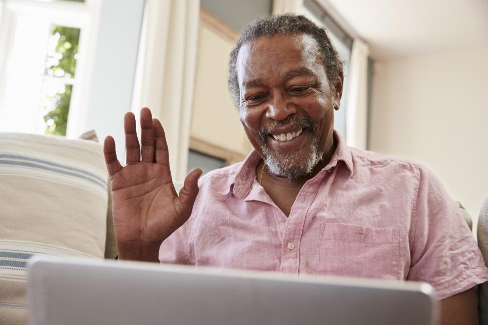 Grandparent on video call